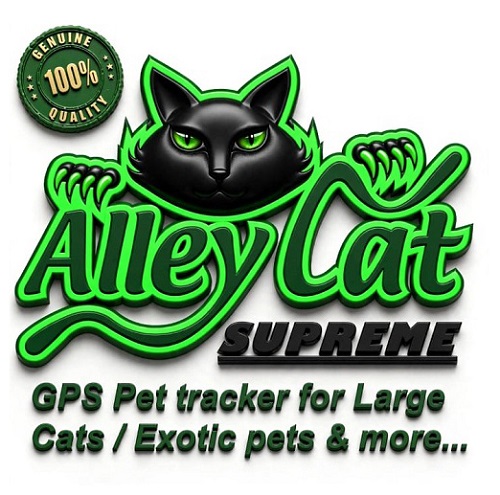 AlleyCat Supreme 4g PRO+ GPS pet tracker for BIG active outdoor cats, stock arriving shortly.