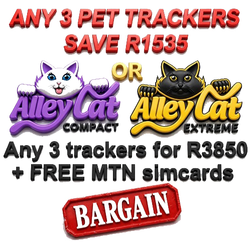 R3850 - Any 3 pet trackers (Extreme / Compact Mix + Mtn Simcards pre-installed)